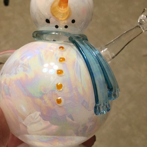 Vintage style glass snowman tree topper - Picture 5 of 8